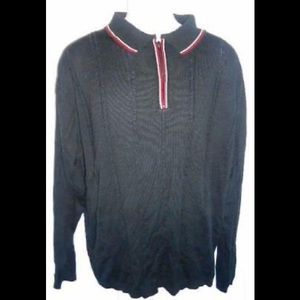 New Adolfo Black Half- Zip Sweater Sz. L